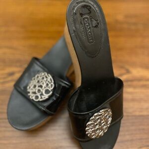 Coach Patent leather slide sandals